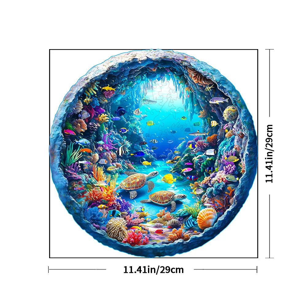 Coral Reef Sea Turtle Wooden Puzzle