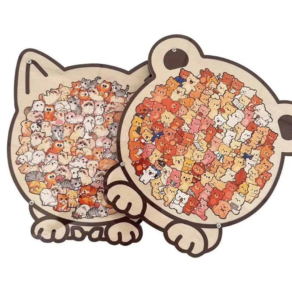 Cute Cat Wooden Tray Puzzle