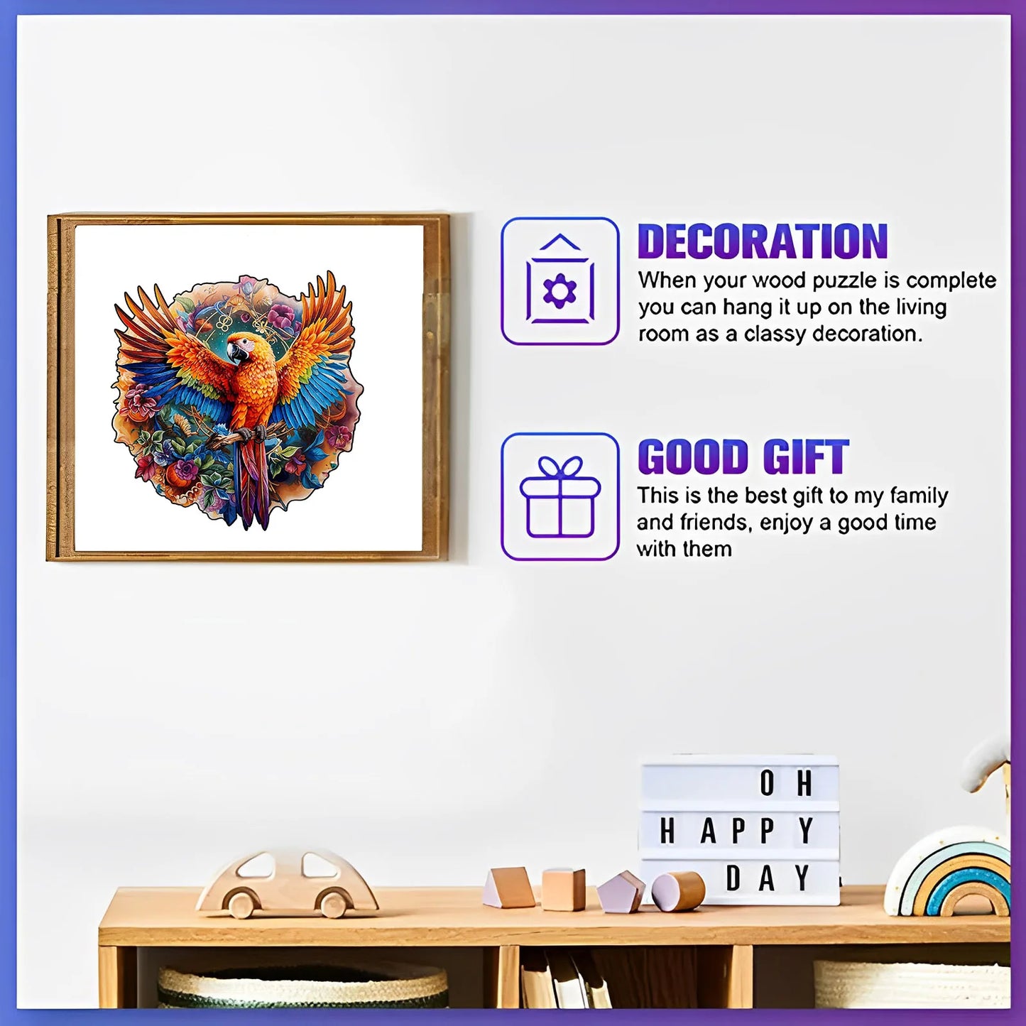 Vibrant Macaw Wooden Puzzle