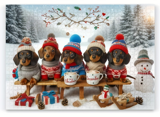 Christmas Dachshunds - 1000 pieces
