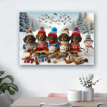 Christmas Dachshunds - 1000 pieces