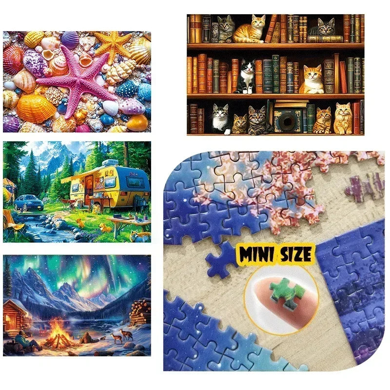 1000 Piece Mini Jigsaw Puzzle – Colorful & Scenic Designs
