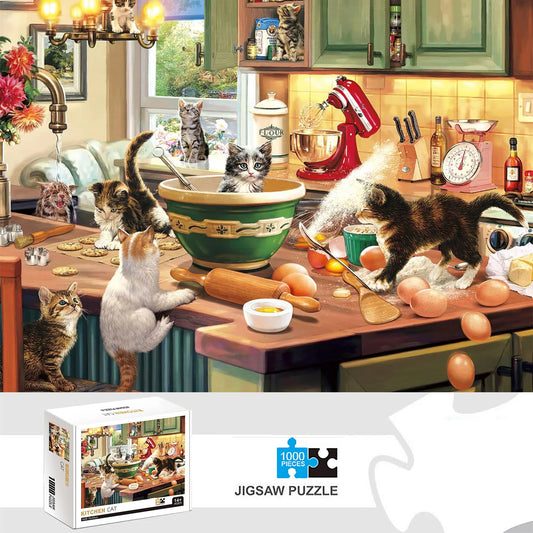 1000 Piece Kitchen Cats Jigsaw Puzzle