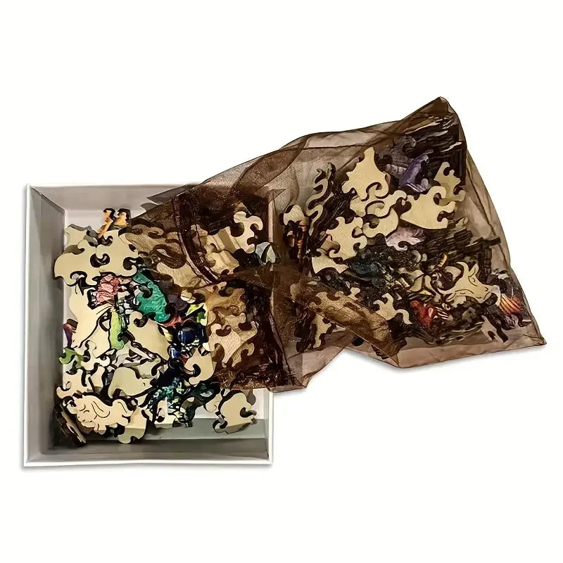 Tiger Wooden Puzzle – Colorful Animal Shaped Jigsaw