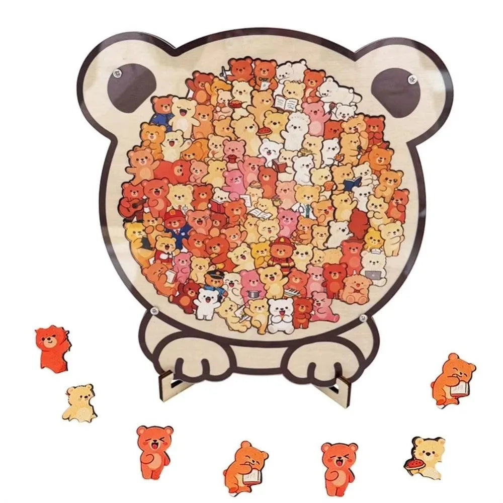 Cute Bear Wooden Tray Puzzle