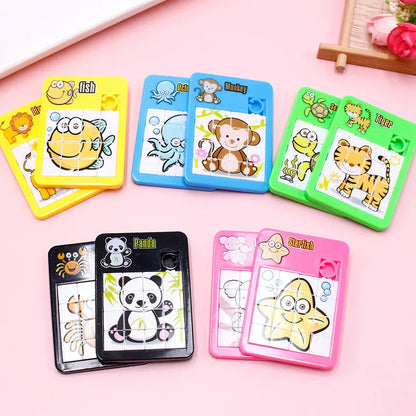 Animal Sliding Puzzle Set – 6 Random Mini Brain Teasers