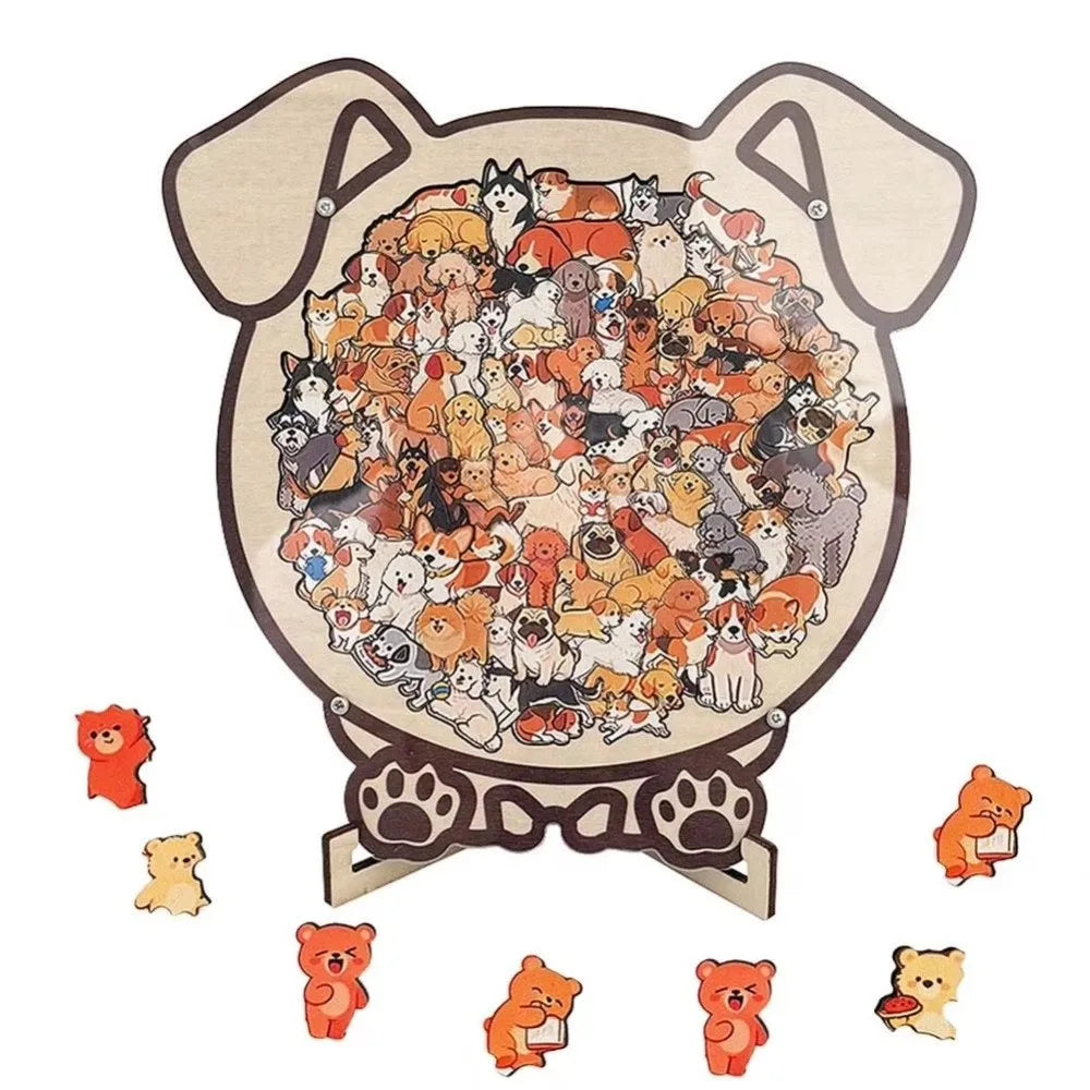 Cute Dog Wooden Tray Puzzle