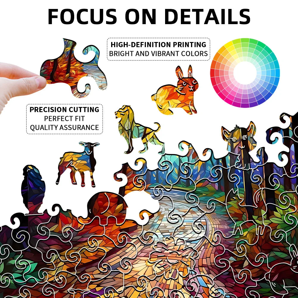 Colourful Forest Path Wooden Puzzle