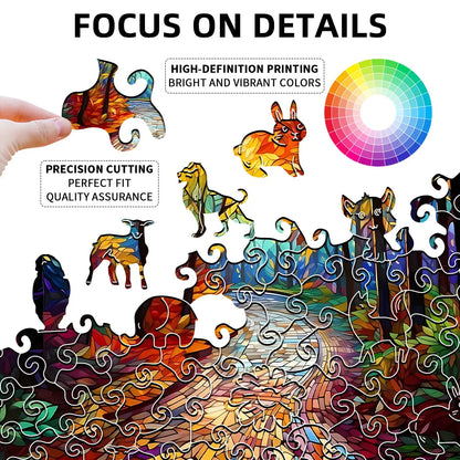 Colourful Forest Path Wooden Puzzle