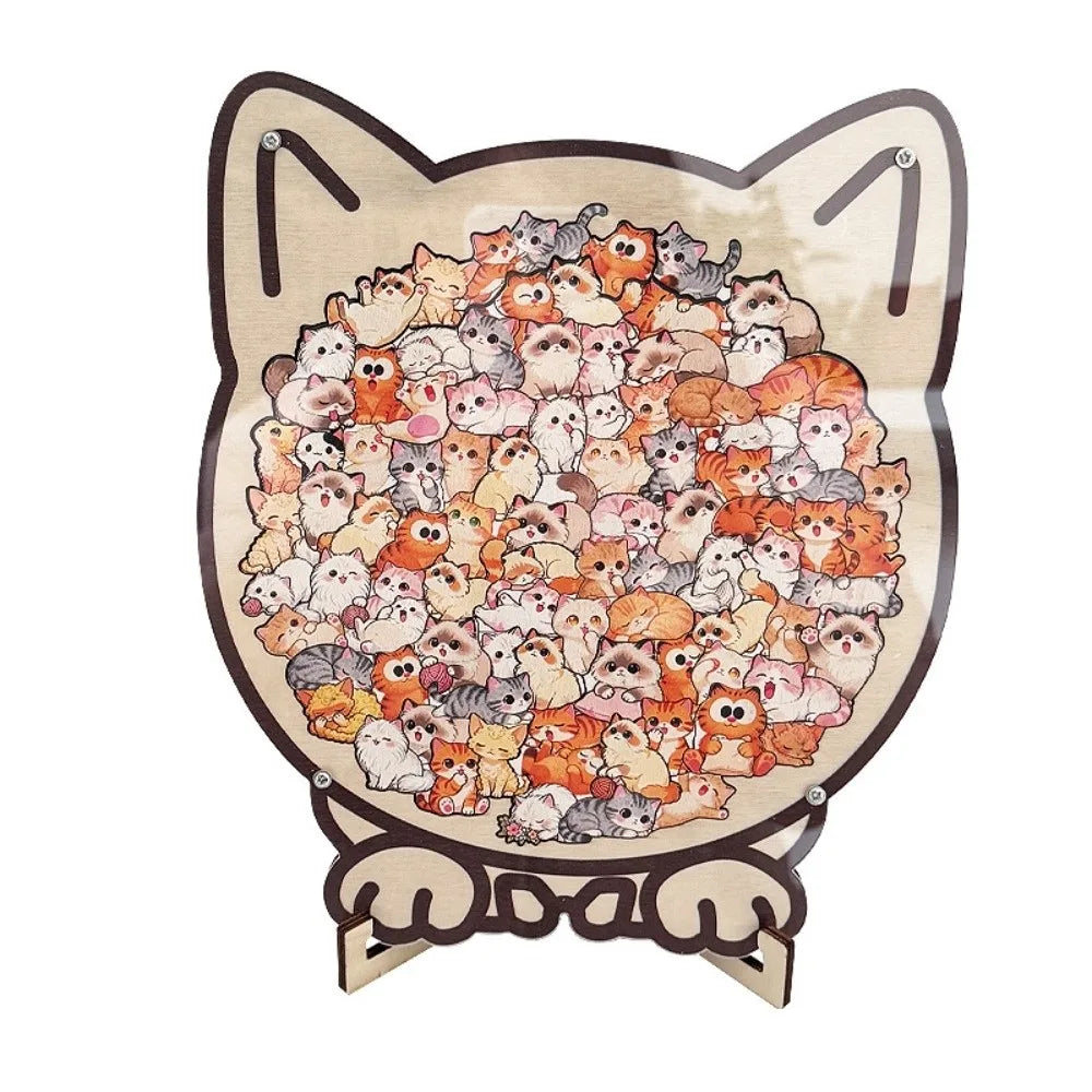 Cute Cat Wooden Tray Puzzle