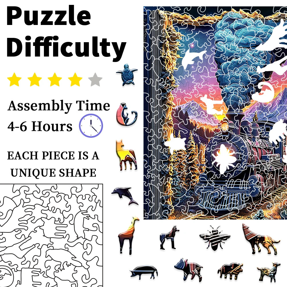 Magic Train Book Wood Puzzle