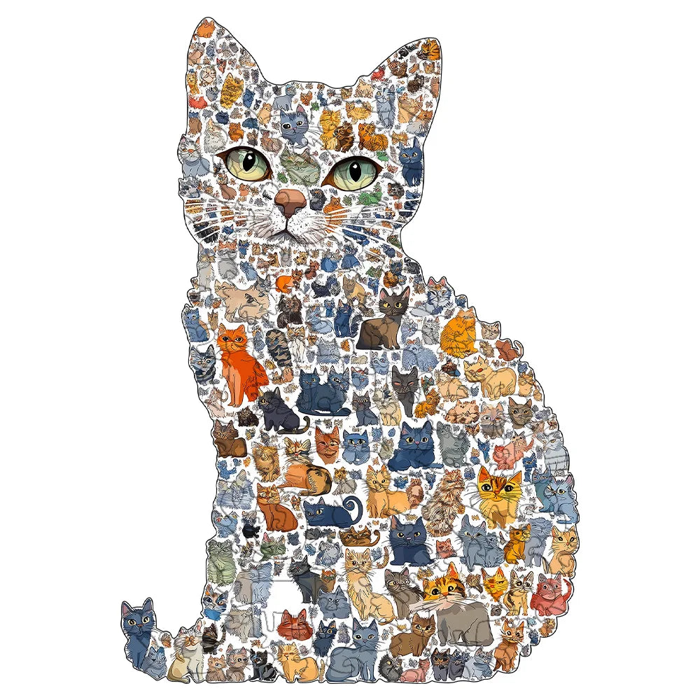 Cat Collage Wooden Puzzle