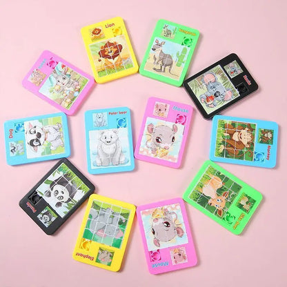 Animal Sliding Puzzle Set – 6 Random Mini Brain Teasers