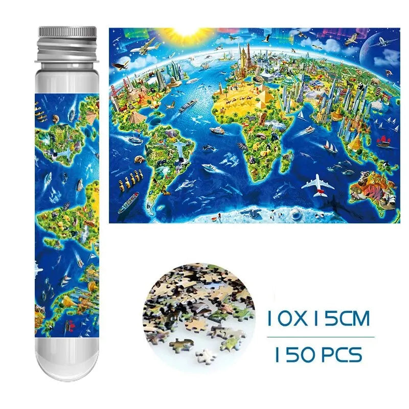 150 Piece Mini Tube Jigsaw Puzzle Collection