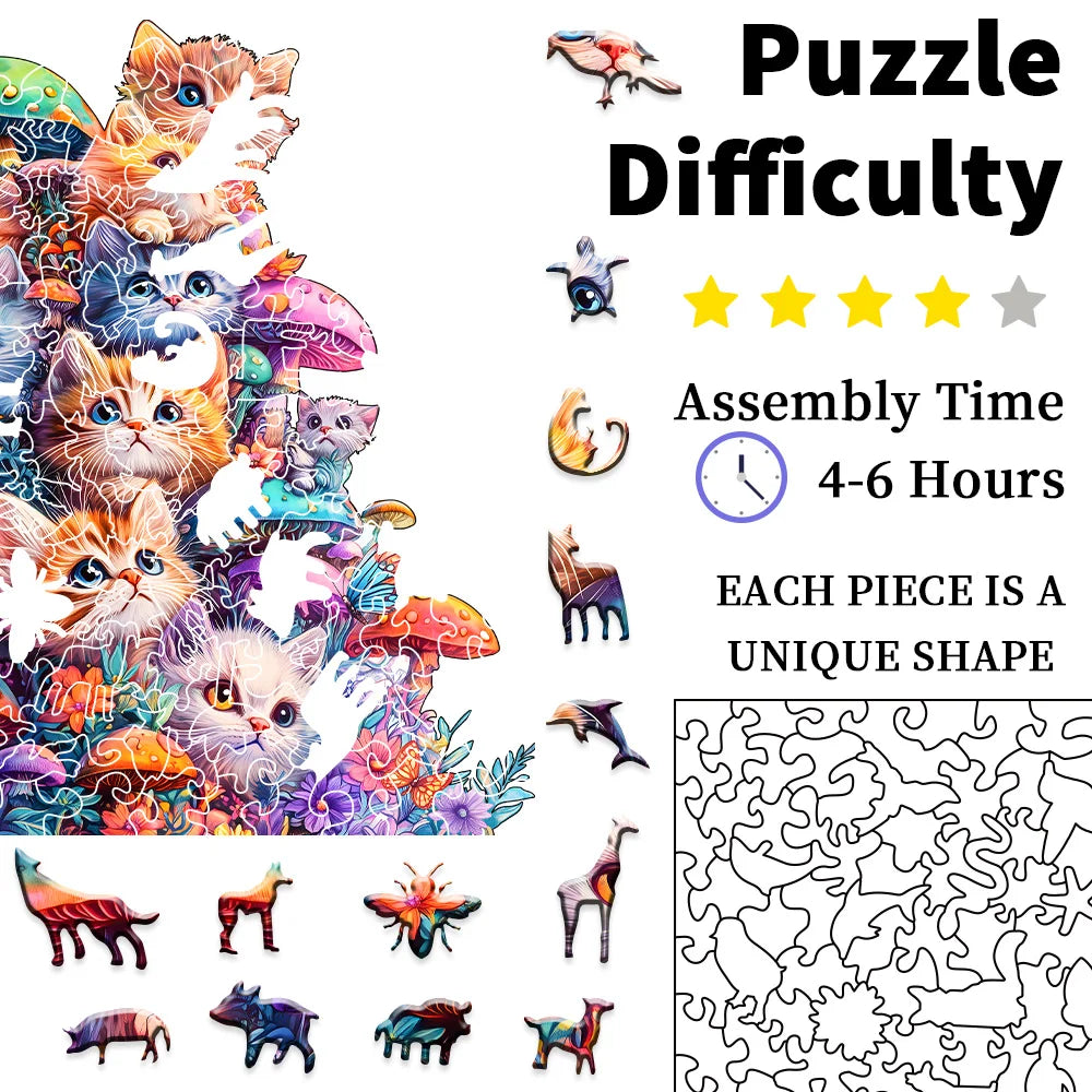 Enchanted Kittens Wooden Puzzle