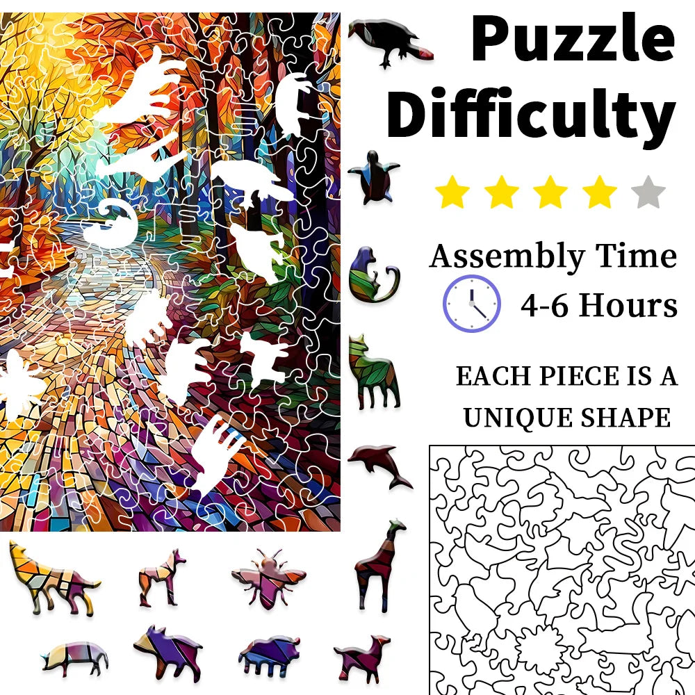Colourful Forest Path Wooden Puzzle