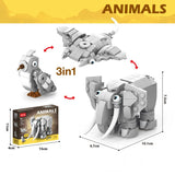 3 in 1 Gray Animals