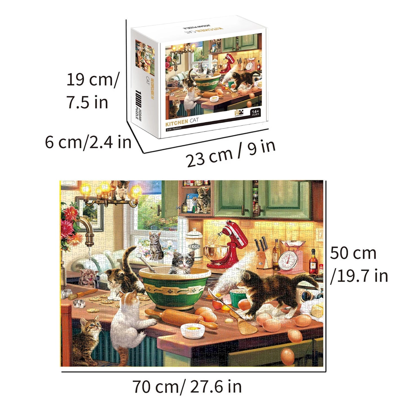 1000 Piece Kitchen Cats Jigsaw Puzzle