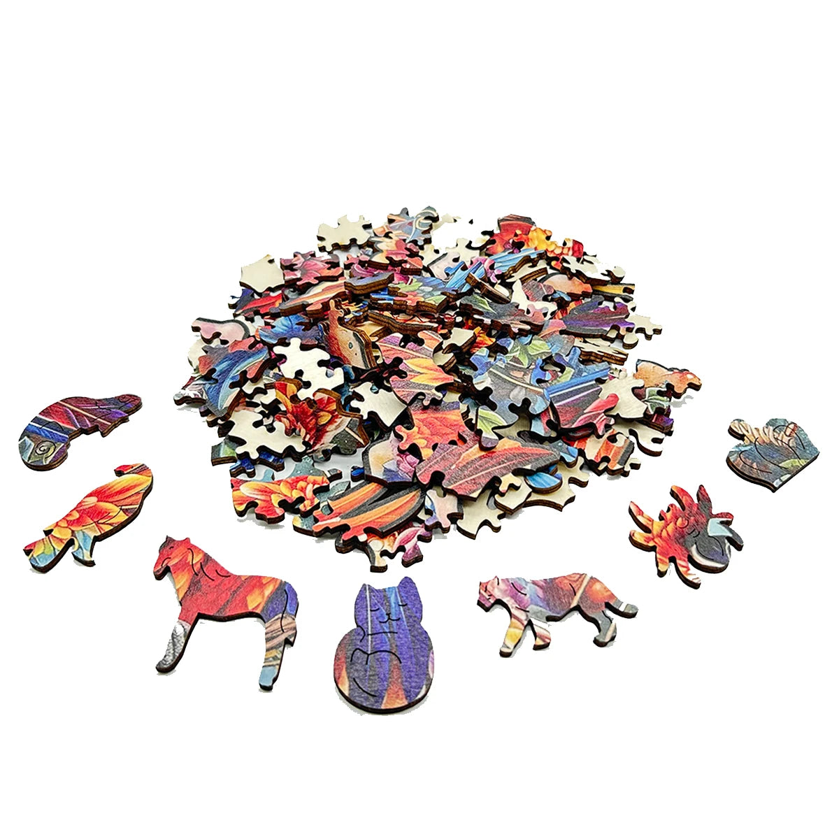 Colourful Animal Wooden Puzzle Collection