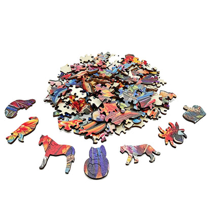 Colourful Animal Wooden Puzzle Collection