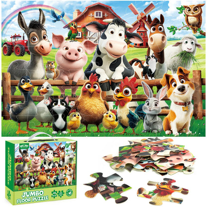 48 Piece Jumbo Farm Animals Floor Puzzle