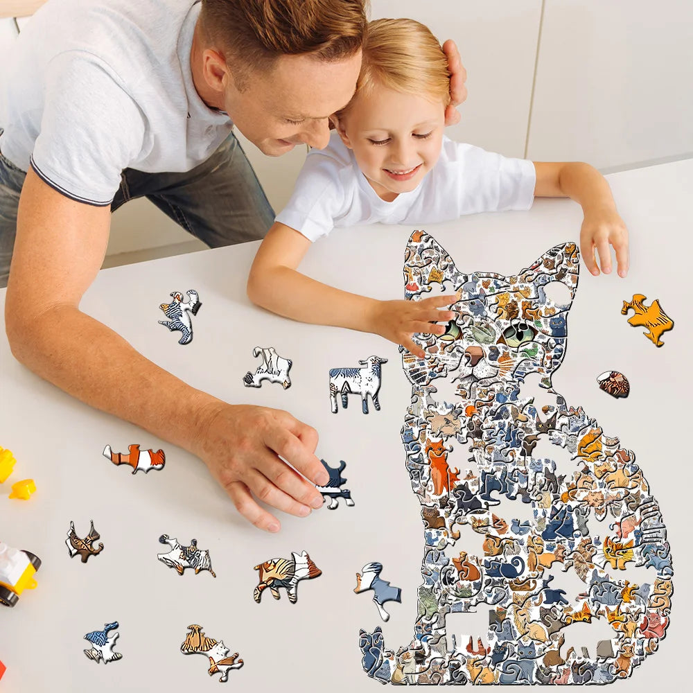 Cat Collage Wooden Puzzle