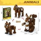 3 in 1 Dark Brown Animals