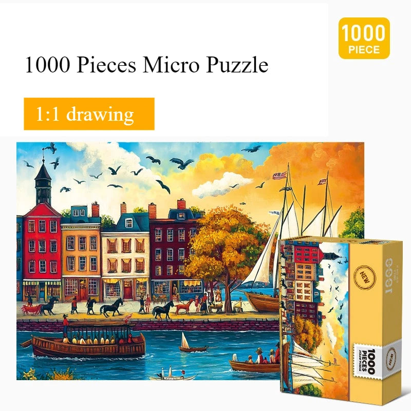 1000 Piece Mini Jigsaw Puzzle – Colorful & Scenic Designs