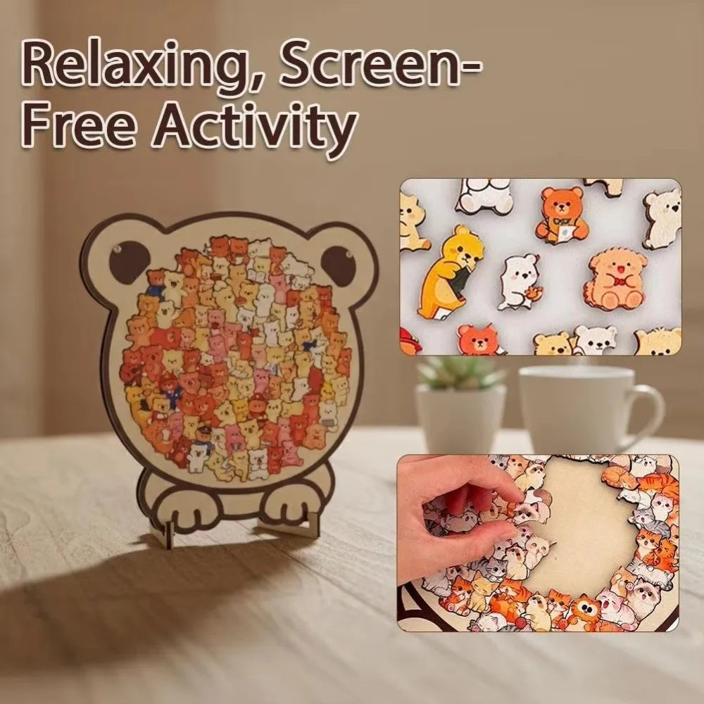 Cute Bear Wooden Tray Puzzle
