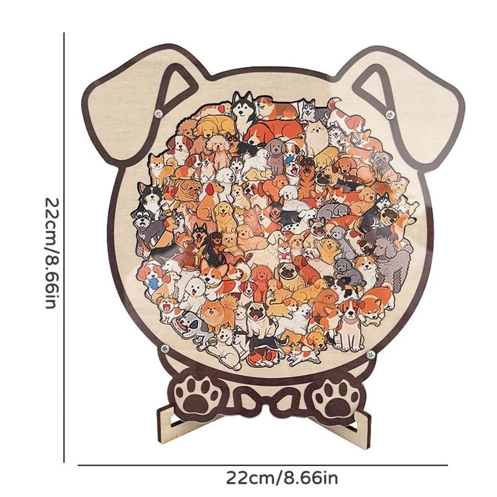 Cute Dog Wooden Tray Puzzle