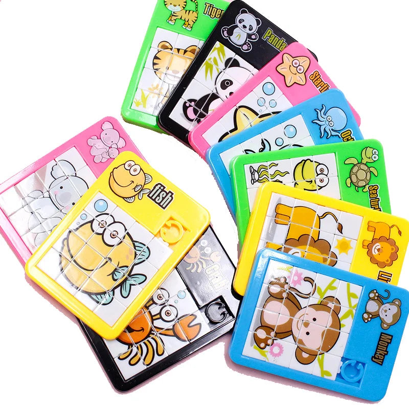 Animal Sliding Puzzle Set – 6 Random Mini Brain Teasers