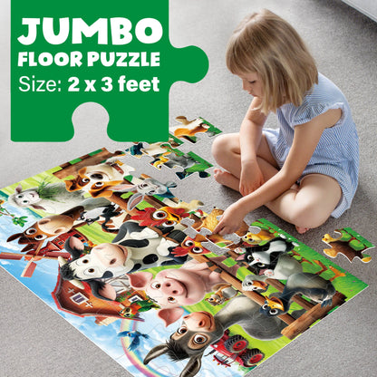 48 Piece Jumbo Farm Animals Floor Puzzle