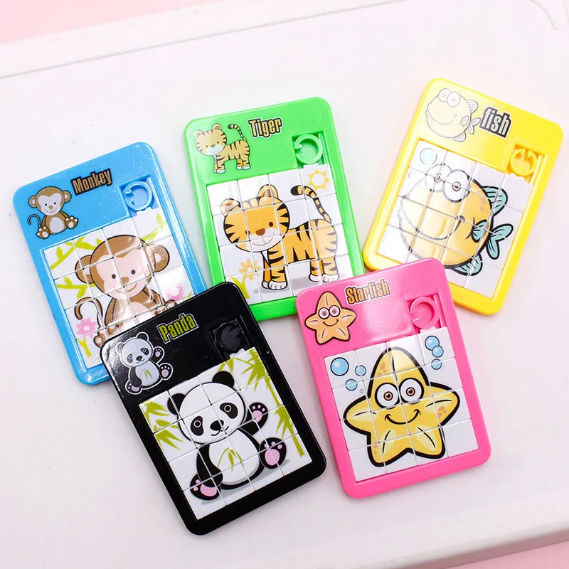 Animal Sliding Puzzle Set – 6 Random Mini Brain Teasers