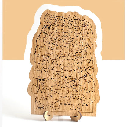 100-Piece Wooden Kitten Puzzle – Cute Cat Jigsaw