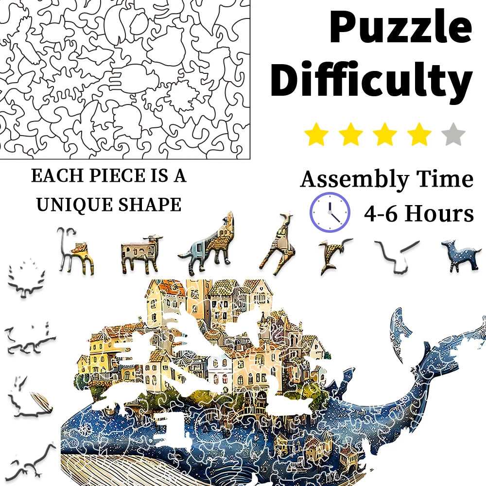 Whale City Wooden Puzzle