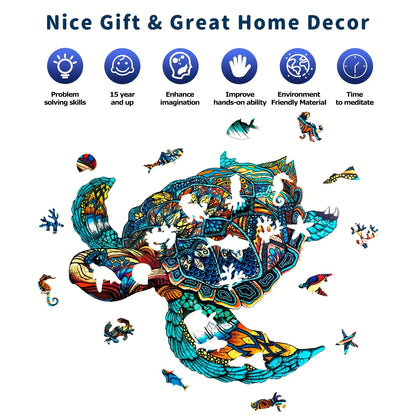 Majestic Sea Turtle Wooden Puzzle