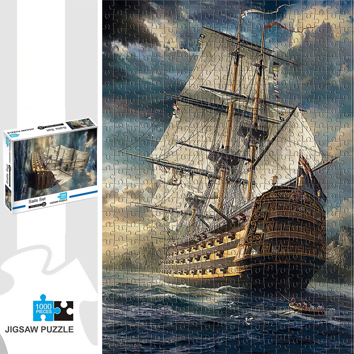 1000 Pieces Majestic Sailing Ship Puzzle