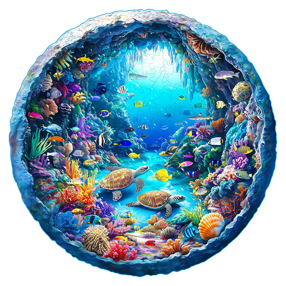Coral Reef Sea Turtle Wooden Puzzle