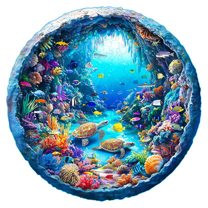 Coral Reef Sea Turtle Wooden Puzzle