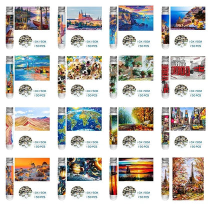 150 Piece Mini Tube Jigsaw Puzzle Collection