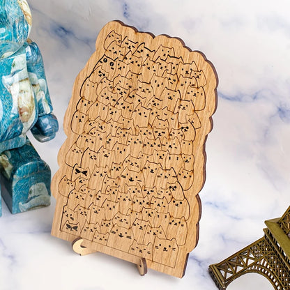 100-Piece Wooden Kitten Puzzle – Cute Cat Jigsaw