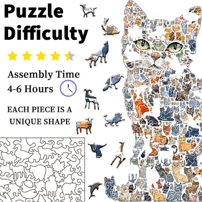 Cat Collage Wooden Puzzle